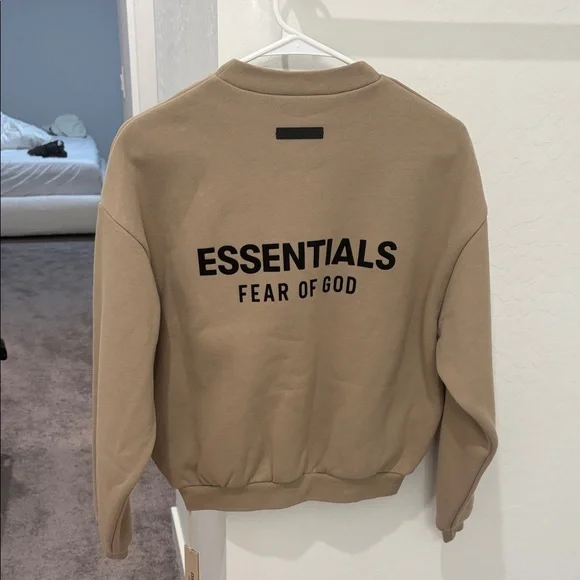 Essentials Men's Crewneck Sweater in Tan